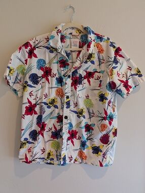 Topo Designs Tour Shirt Organic Cotton Floral Men's Cabana Size Large